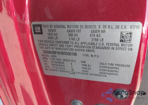 2011 Chevrolet Hhr Lt z USA, uszkodzony, nr VIN 3GNBABFW0BS509196